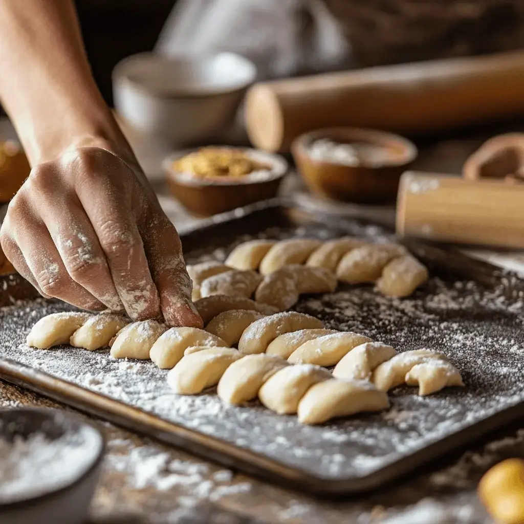 Mandelgipfel baking process