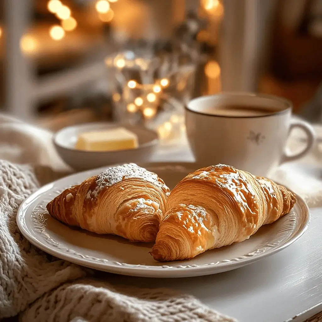 Close-up of croissant and gipfeli texture