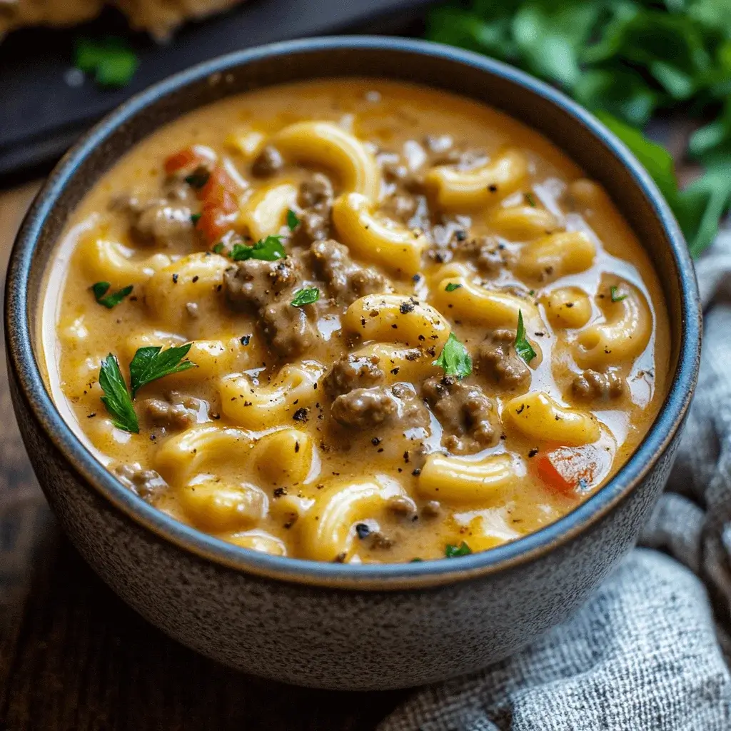 cheeseburger macaroni soup