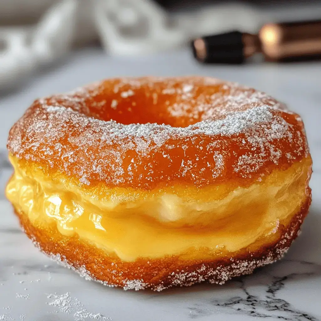 A crème brûlée donut with caramelized sugar topping