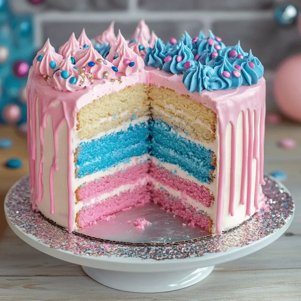 Stunning Gender Reveal Cake Display