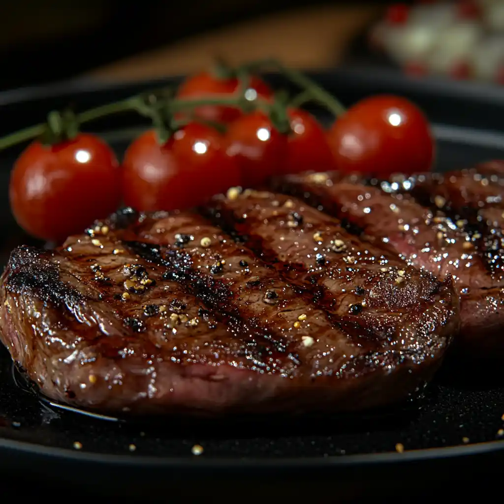 A grilled Sandhill Crane steak with grill marks.