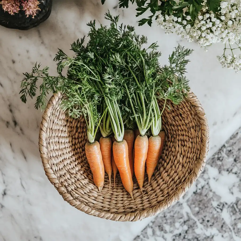 Fresh organic carrots displayed for selection