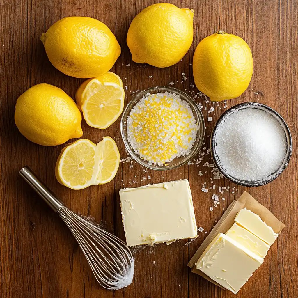 Ingredients for making lemon cream cheese dump cake