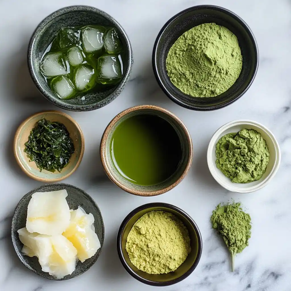 A step-by-step process of making iced matcha