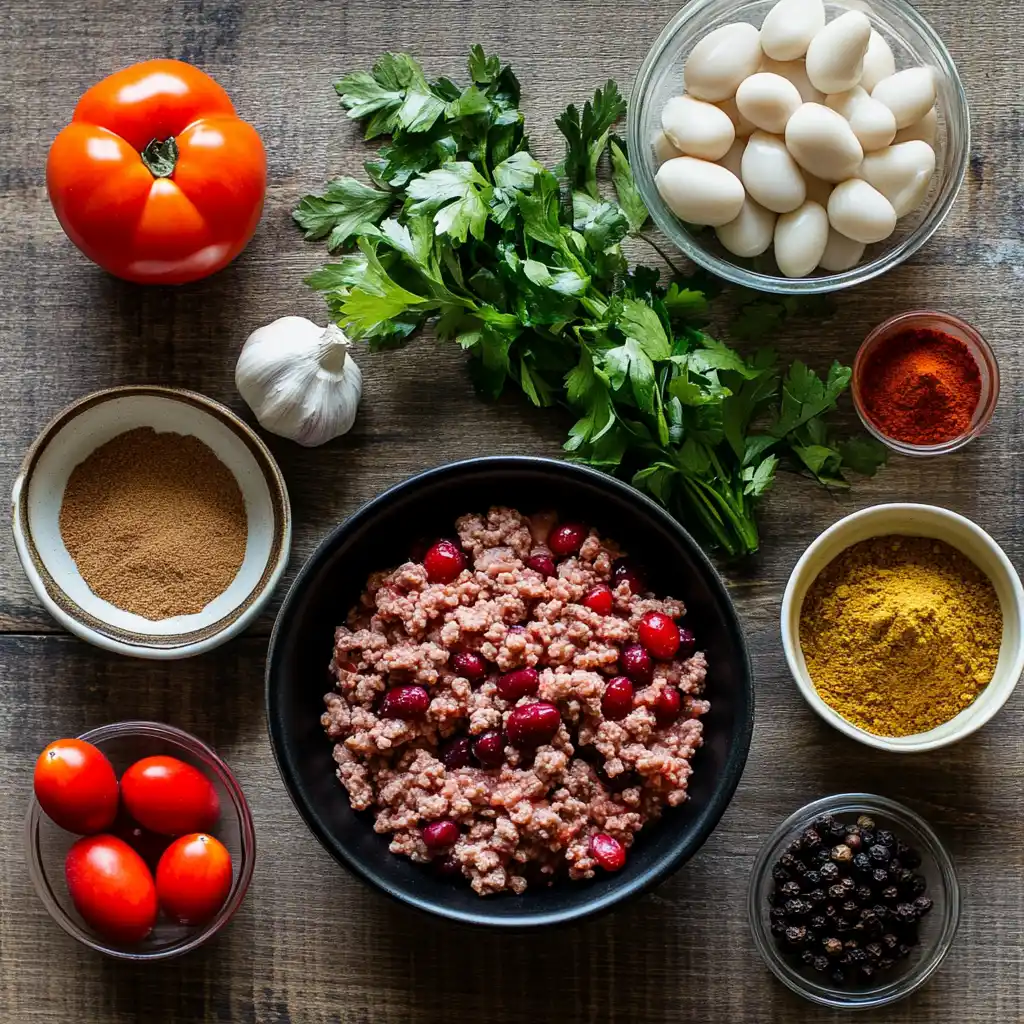 Fresh ingredients for making turkey cranberry chili