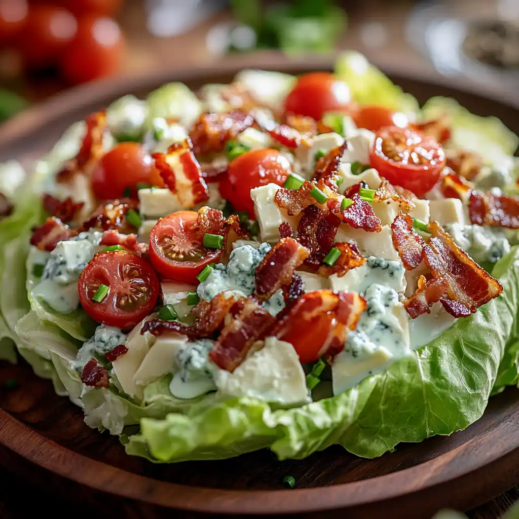 Fresh ingredients for making a wedge salad