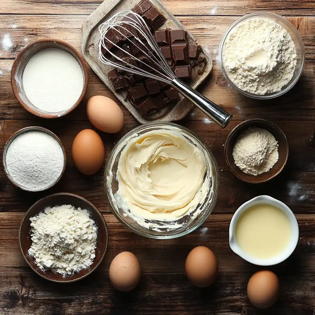 Ingredients and preparation of Zebra Cakes.